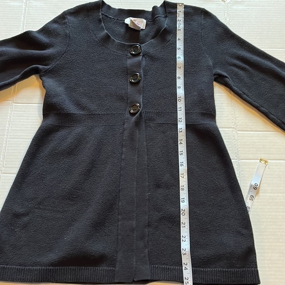 Oh Baby-size S-Black 3 button net 3/4 sleeve cardigan with ribbed trim - Picture 10 of 10